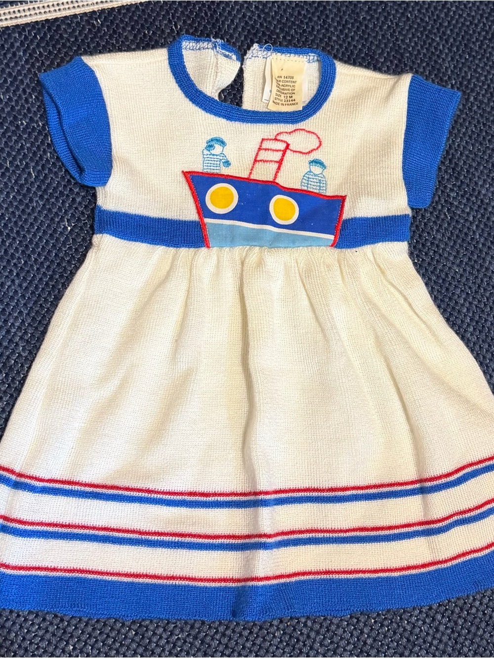 Vintage Boat Knit Dress for Kids